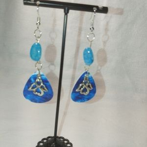 Agate & Guitar Pick Earrings